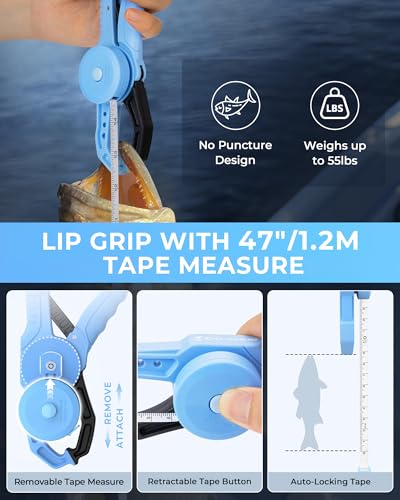 Calamus DriftWave 2pc Fishing Tool Kit – Fishing Gear with Corrosion Resistant Fishing Pliers, Fish Lip Gripper with Measuring Tape，Fishing Gifts for Men