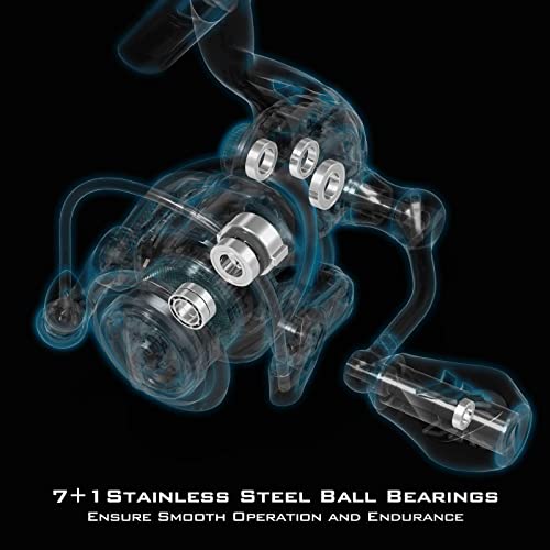 KastKing Zephyr Spinning Reels – 7+1/6+1 BB – Carbon Fiber Drag – Stainless Steel Shaft – Aluminum & CNC Spool – Black/Green/Orange – Sizes 500/1000 SFS – ICE Fishing Ready Reels! - color: Standard-Black, size: 4000