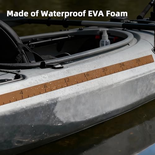 Fish Ruler 32in EVA Foam Fish Measuring Ruler with Self-Adhesive Backing for Fishing Kayaks Accessories, Fish Ruler Measurement Sticker Tool for Fish Kayak - color: Brown