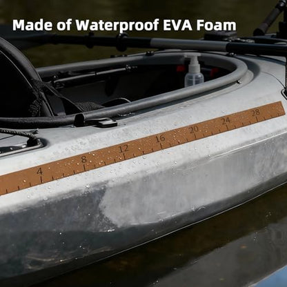 Fish Ruler 32in EVA Foam Fish Measuring Ruler with Self-Adhesive Backing for Fishing Kayaks Accessories, Fish Ruler Measurement Sticker Tool for Fish Kayak - color: Brown