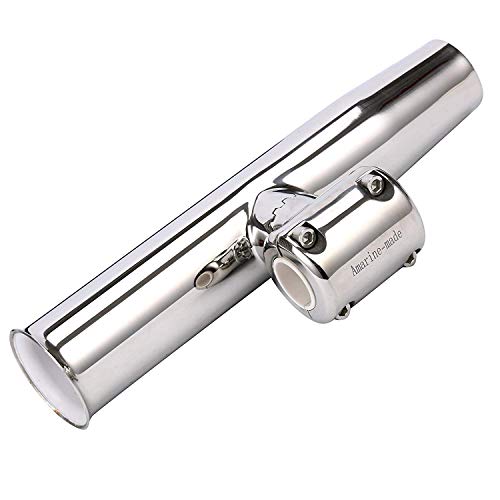 Amarine Made 4-Pack Stylish Stainless Steel Clamp on Fishing Rod Holder for Rails 7/8" to 1"