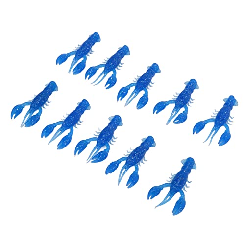 YUYTE Lures Crawfish Bait 10pcs Soft Fishing Lure Crawdad Bait PVC Shrimp Artificial Lure Baits for Freshwater and Saltwater Fishing - color: Blue