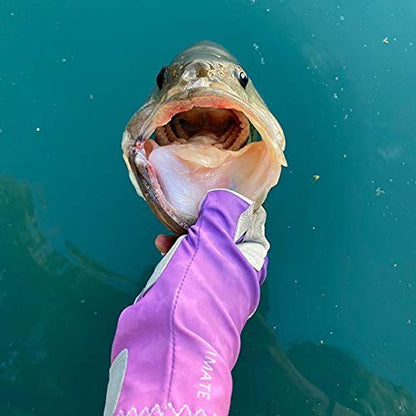 Bassdash ALTIMATE UPF 50+ Women’s Fishing Gloves UV Sun Protection Fingerless Gloves for Kayaking Paddling Hiking Cycling Driving Shooting Training - color: Gradient Purple, size: Small