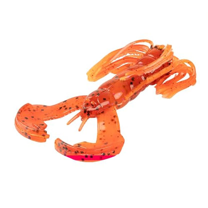 Strike King (RGBLCRW-900) Baby Luau Craw Fishing Lure, Skirted Soft Plastic Finesse Creature Bait, High Action Claws and Skirt, Patented Rage Flange, 3-Inches, 9-Pack, Fire Craw
