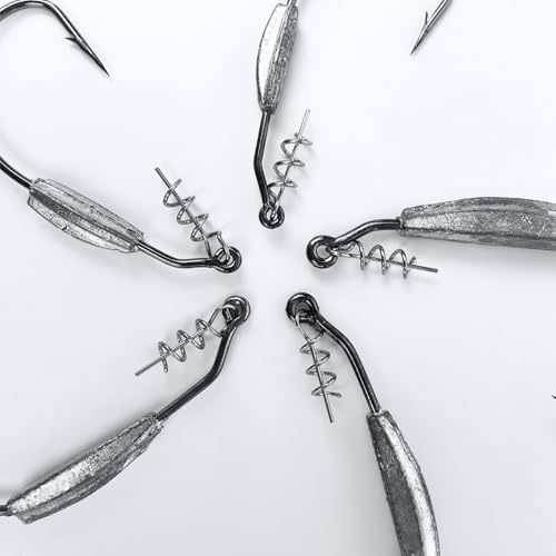 Weighted Swimbait Hooks,Weedless Fishing Jig Heads with Twist Lock,for Soft Plastic Worm Saltwater Freshwater Fishing Hooks