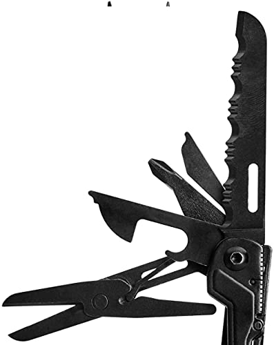 SOG PowerPint Mini Compact Stainless Steel Multi-Tool, 18 Lightweight Specialty Tools & SOG Multitool Pliers Pocket Knife, Black | 5 in Open and 3.25 in Closed, 4.2 Oz, Magnetic 1/4 in Hex Bit Holder, Black - color: Black, style: Multi-Tool
