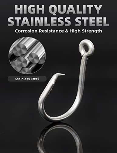 BLUEWING Big Game Circle Hooks Heavy Duty Stainless Steel for Saltwater & Freshwater Fishing - style: Size 07: 14/0, 5pcs
