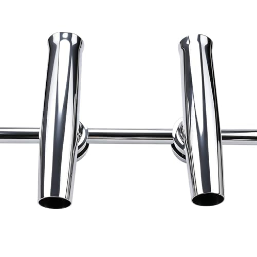 NovelBee 2pcs Boat Fishing Rod Holder,Stainless Tournament Style Clamp on Fishing Rod Pole Holder for Rails 1-1/4" to 2"