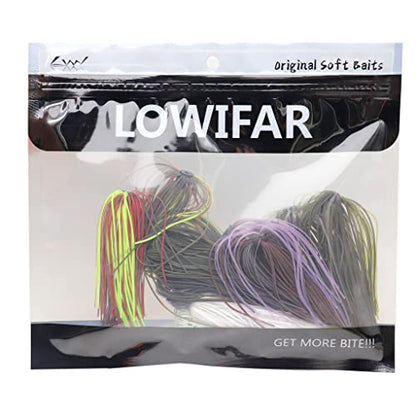 Silicone Jig Skirts Material Squid Rubber Jig Head Lures Spinnerbaits Buzzbaits Fly Fishing Material Crystal Flash bass jig Skirts Replacement Fishing DIY Accessory - color: 12 pcs Silicone Rubber