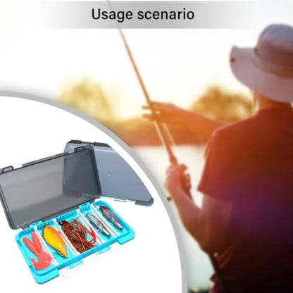 Grids Fishing Tackle Box Water Proof Seal Fishing Tool Storage Box Lures Baits Storage Case with Adjustable Compartments - color: Black