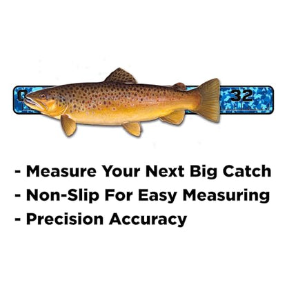 USATuff SeaDek EVA Foam Fish Measuring Ruler for Boat, Fishing, Kayak | Adhesive Backing Peel & Stick - 36" Aqua Camo-Black - color: Aqua Camo-Black, style: 36 inch