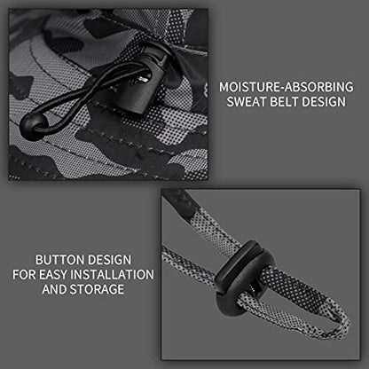 Sun Blocker Hats Outdoor Sun Protection Fishing Cap with Neck Flap Large Brim Outdoor Hat - color: Dark Grey Camo