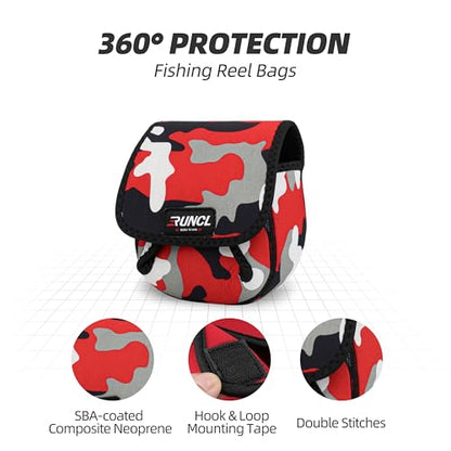 RUNCL Spinning Reel Bag – Protective Storage Pouch for Baitcasting Reels & Spinning Reels, Lightweight & Durable, Ideal for Freshwater & Saltwater Fishing Trips (Camouflage) - color: S-Camouflage