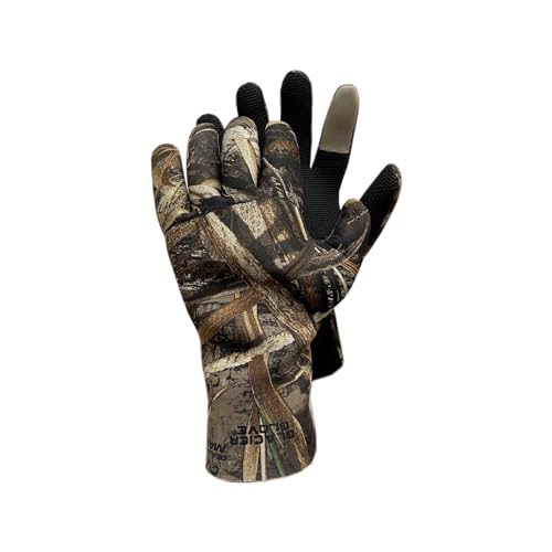 Glacier Glove Men's Aleutian Waterproof Fleece-Lined Neoprene Gloves | Blind Stitched, Seamless Sharkskin Textured Palm Handwear - size: Large