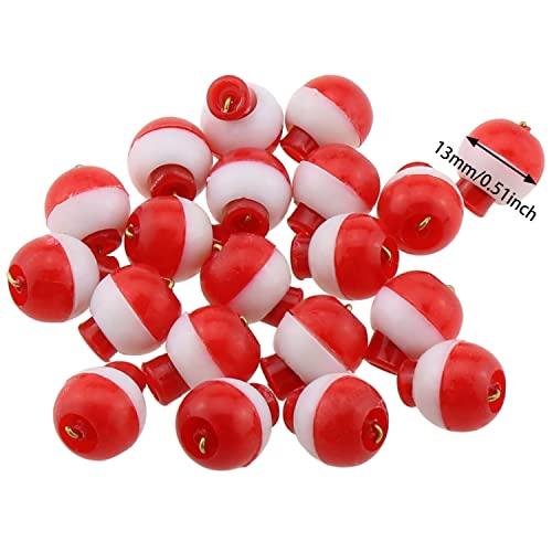 Fishing Bobber 20pcs Red and White 13mm Fishing Floats Bobbers Snap-On Push Button Buoy Float Tackle Ball Sea Fishing Bobber