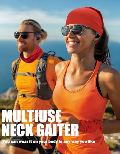 JHYWELL Cooling Neck Gaiter Face Mask, UV Protection Masks Gator, Windproof Bandana for Skiing, Fishing, Hiking, Cycling - color: Red Pack
