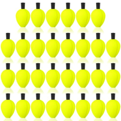 30 Pcs Trout Float Foam Teardrop Strike Fishing Bobbers Fishing Floats Fly Fishing Strike Indicators for Trout Offshore Saltwater Freshwater - color: Yellow