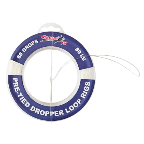 MASTERPRO Pre-Tied Dropper Loop Rigs, Fishing Line Spool 10LB 15LB 20LB 30LB 40LB 50LB 60LB 80LB 100LB, Suitable for Saltwater Freshwater Fishing - size: big bobbin-80LB