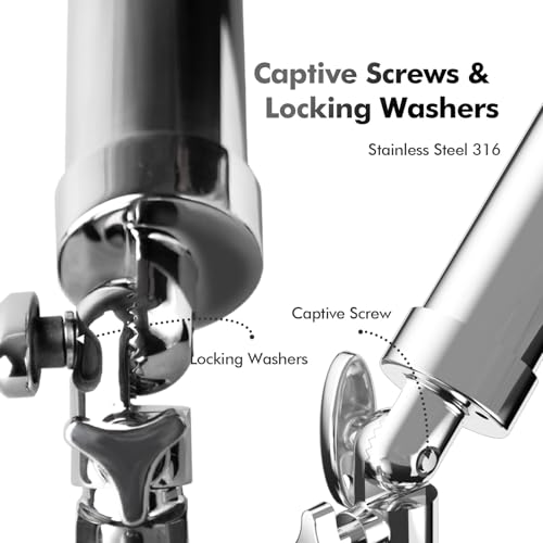 Rod Holders for Fishing Boat, 2 Pack Marine Grade Stainless Steel 316 Adjustable Swivel Deck Mount or Rail Mount Fishing Pole Holder - style: A Style