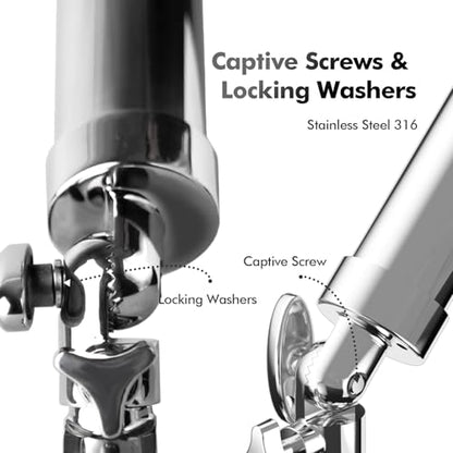 Rod Holders for Fishing Boat, 2 Pack Marine Grade Stainless Steel 316 Adjustable Swivel Deck Mount or Rail Mount Fishing Pole Holder - style: A Style