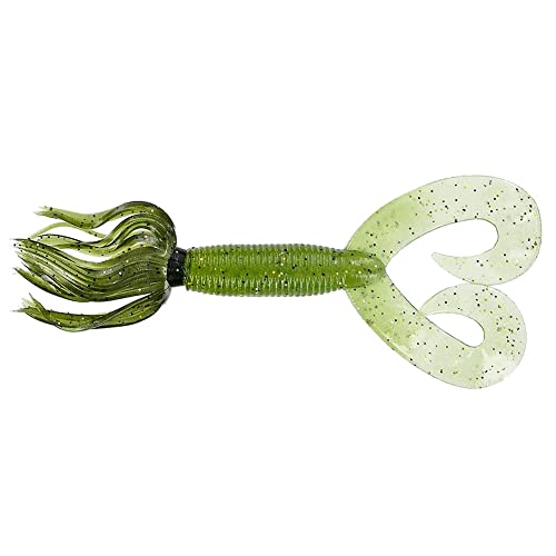 Yamamoto 5" Double Tail Hula Grub - Realistic Easy-to-Use Soft Plastic Fishing Lure Bait with Free-Flowing Skirt - 10 Pack - size: 5 inch, style: Baby Bass