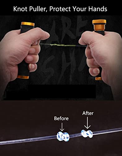 Fishing FG GT Knot Puller Assist, Fishing Knot Tying Tool, PE Fishing Line Spooling Pull Drag, Tension Line Dragger - color: Gold, size: Large