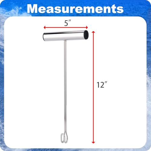 2 Pack Stainless Steel Fishing Hook Remover，Push/Pull Hook Remover，Dehooker Tool,Anti-Lost Saltwater Dehooker Tool Shark Hook Remover - size: 12"