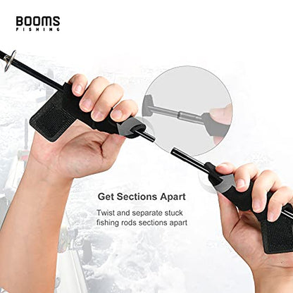 Booms Fishing RS3 Fishing Rod Wrap Pole Straps， Hook & Loop Fishing Rod Belts, Fishing Rod Ties for Casting Rods, Spinning Rods and Fly Rods - style: G: Black_5.9"_6pack