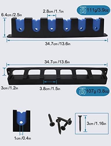 Horizontal Fishing Rod Rack Holders Wall-mounted Fish Pole Holder for Garage & Boat 6-Rod Storage Racks -1 Pair Rod Holder Rod Holder (2 Pair Vertical Blue) - color: 2 Pair Vertical Blue