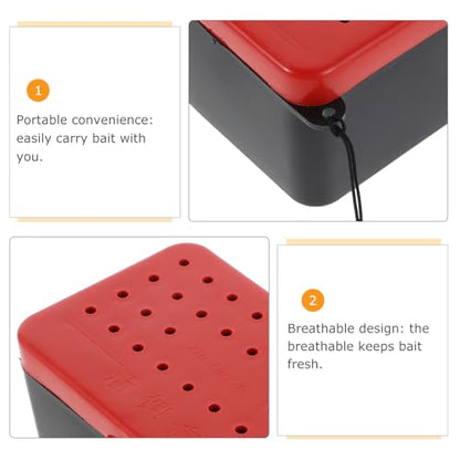 SOLUSTRE 4pcs Double-Layer Worm Bait Box Fishing Lure Storage Container Waterproof Live Bait Holder Organizer for Outdoor Anglers