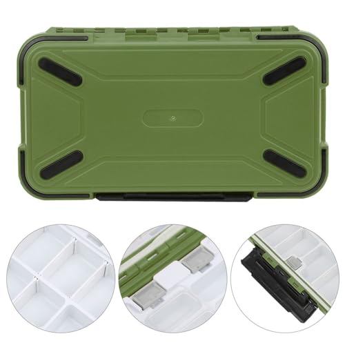 30-Compartment Fishing Lure Box ABS Water proof Tackle Storage Organizer for Lures, Hooks & Kayak Gear(Green) - color: Green