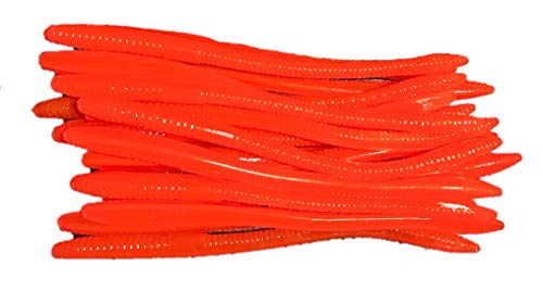 20 Pcs 6.25" Drop Shot Finesse Worms (Scented, Floats) Soft Plastic Baits for Bass Fishing - color: Methiolate