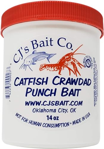 CJ's Catfish Punch Bait - Catfish Fishing Attractant with 5 Flavor Options (Monster, Minnow, Shad, Crawdad, Wild Hopper) – Perfect for Freshwater Catfishing (Crawdad, 14 Ounce)