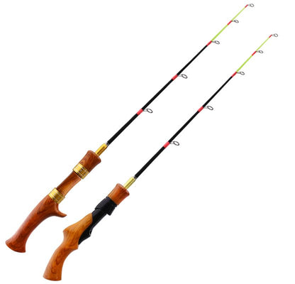 Pack of 1 62cm Portable Ice Fishing Pole - Wooden Handle Short Section Rod, Winter Outdoor Fishing Gear Fishing Rod - style: Casting Rod 1pcs