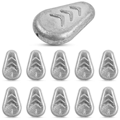 No Roll Sinker Fishing Weights, Flat Inline Catfish Sinkers Weights No Snag Slip Sinkers Saltwater Surf Fishing Weights Gear Tackle for Catfishing Rig - style: 1oz-10pcs