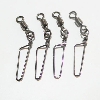 100pcs High-Strength Coastlock Swivels 145LP Ball Bearing Fishing Snaps and Swivels Fishing Rolling Swivel Coastlock Snap Duck Decoy Rig Snap Swivels Texas Rig Decoy Swivel Clips