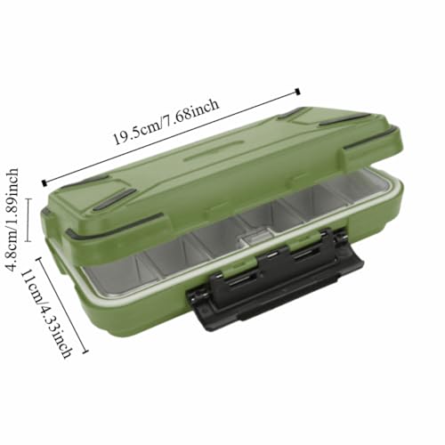 30-Compartment Fishing Lure Box ABS Water proof Tackle Storage Organizer for Lures, Hooks & Kayak Gear(Green) - color: Green