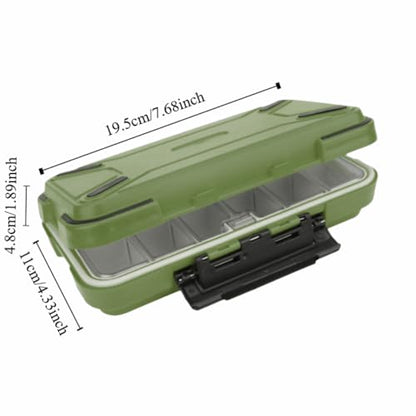 30-Compartment Fishing Lure Box ABS Water proof Tackle Storage Organizer for Lures, Hooks & Kayak Gear(Green) - color: Green
