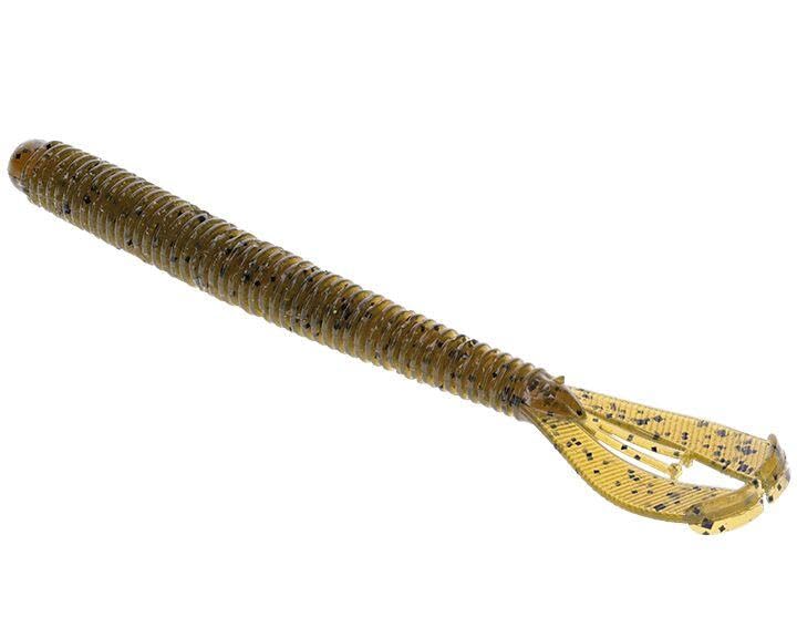 Strike King Rage Twin Tail Menace Worm Soft Bait Fishing Lure, 6", 2 Rage Flange Tails - color: Green Pumpkin