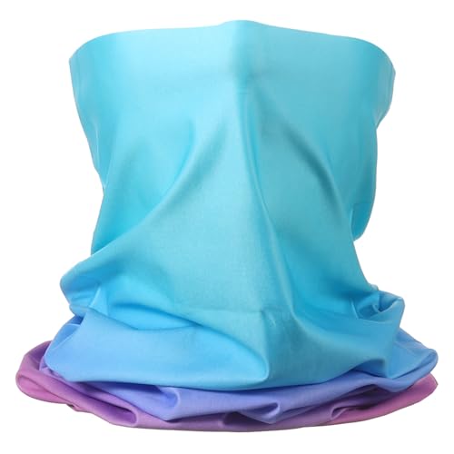 HARFINGTON Summer Cooling Neck Gaiter Sun Protection Face Mask Fishing Necks Gaiter Unisex for Cycling Outdoor Sports - color: Gradient Purple-Green