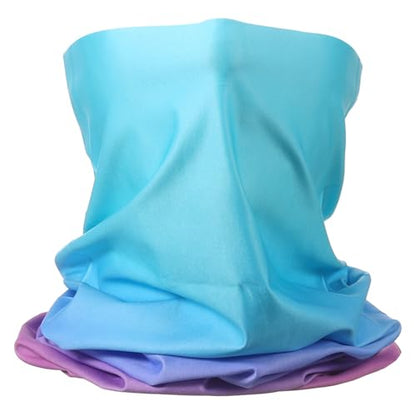 HARFINGTON Summer Cooling Neck Gaiter Sun Protection Face Mask Fishing Necks Gaiter Unisex for Cycling Outdoor Sports - color: Gradient Purple-Green