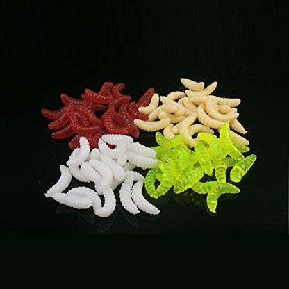 100pcs Fresh Water Fishing Bait, Soft Plastic Worms Lures, Bass Fishing Worms Lures Soft Baits