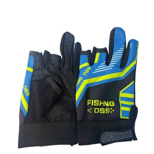 Fingerless Fishing Gloves, Sun Protection Breathable Gloves for Men and Women, Lightweight Quick-Dry Gloves for Fishing, Kayaking, Hiking and Outdoor Activities - color: blue