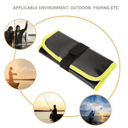 Water proof PVC Fishing Lure Bag - Expandable Tackle Storage Case for Soft Baits & Jigs, Portable Gear Organizer, 12.13x8.78in(Yellow)
