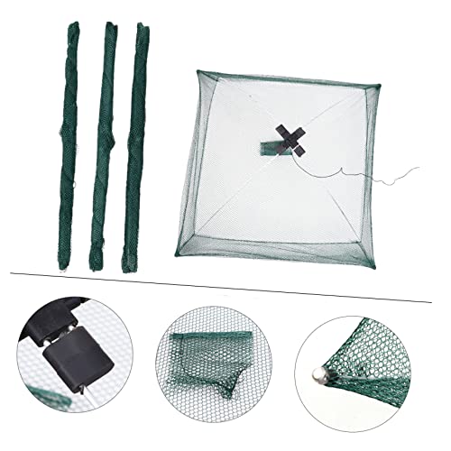 4Pcs Automatic Folding Fishing Net Portable Fishing Landing Net Foldable Mesh Trap for Crayfish Crab Minnow Freshwater and Saltwater