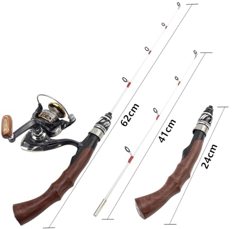 62cm Ultra-Light Ultra-Short Spinning Ice Fishing Rod Reel Set Carbon Fiber Travel Pole Tackle Type 7
