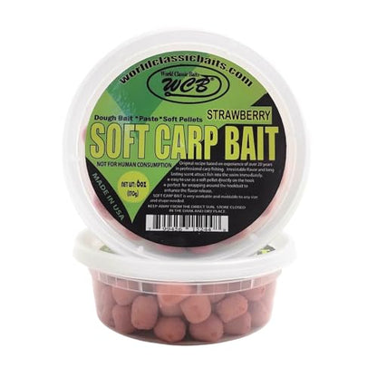 WCB Carp Baits Fishing Dough Bait Paste Soft Pellets - Soft Carp Bait - Ideal for Carp and Catfish Fishing - style: Flavor: Strawberry