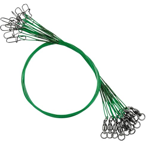 Atibin Fishing Steel Wire Leader Stainless Saltwater Line Fishing Leaders Lure Snap Saltwater Fishing Leader Wire Black Nickel - size: #2 (11.8in-50lb) 20pcs