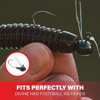 6th Sense – Boosa Ned 3.3 – Finesse Ned Worm – Bass Fishing – Ribbed Body Shimmy Tail – Divine Ned Jig Heads - Made in the USA - color: Smoke Green Pumpkin
