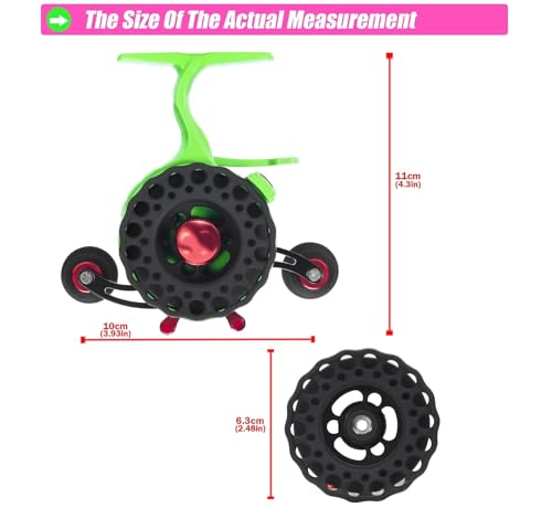Ice Fishing Reel High-Speed Ratio Inline Freespool Reel Wear-Resistant 5+1 BB Ice Fishing Gear for Sea Lake Pond Metal Spool